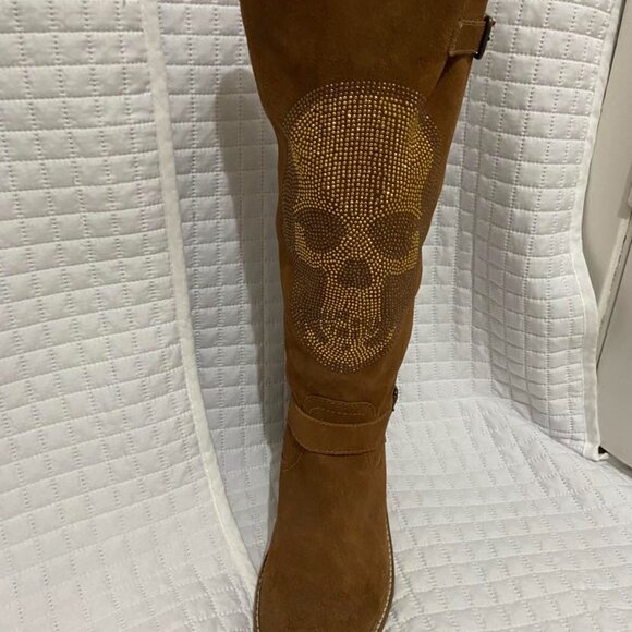 ZIGI Girl- Suede Skull Moto Boots - Picture 3 of 6